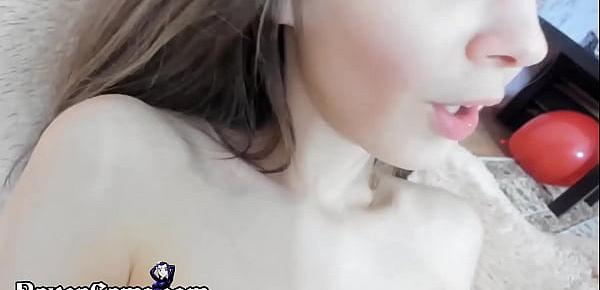  Cute Brunette Rubbing Her Pussy Lips